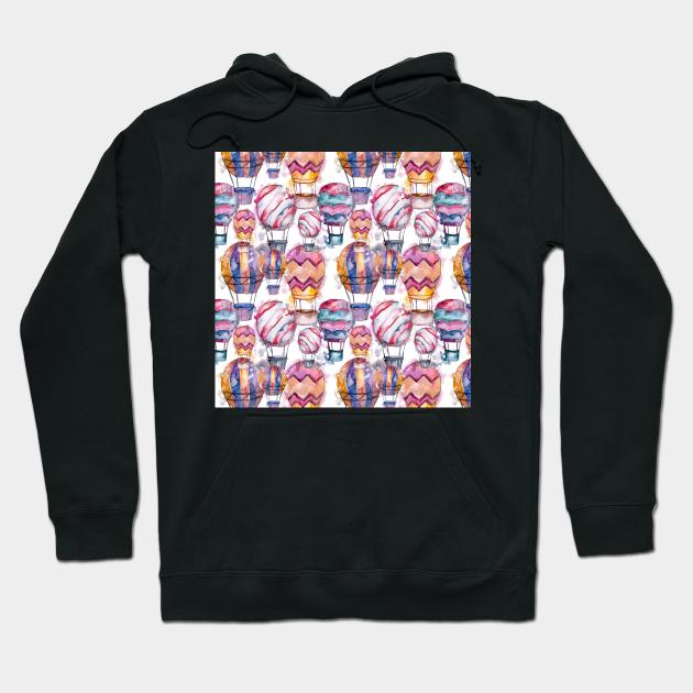 Hot Air Balloon Pattern Hoodie by giantplayful